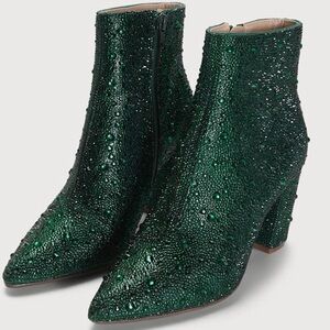 BETSY JOHNSON- Emerald Cady Sequin Boot!!💚💚